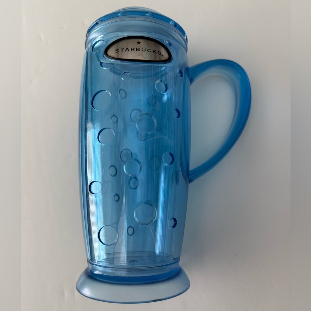2003 Starbucks Barista Bubbles Blue Acrylic Frappuccino 16 oz Mug